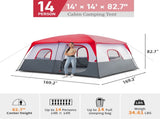 430*430*210cm Polyester Cloth Fiberglass Poles Can Accommodate 14 People Camping 08589323
