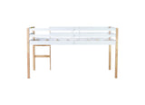 Solid Wooden, Rubber Wooden Twin Loft Bed with Ladder, Bed Platform of Strengthened W504P233031
