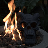 ZUN Refractory Materials Fireproof Imitated Human Fire Pit Skulls Gas Log for NG, LP Wood Fireplace, W2734P194127