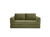 2-in-1 Folding Convertible Sofa Bed, Modern Corduroy Sleeper Couch with 2*pillows, Futon Modular W1117P417299