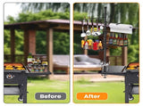 Upgraded BBQ Grill Caddy with Paper Towel Holder, Carbon Steel Griddle Storage Rack with Baskets & 43003459