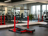 Heavy-Duty Red Vertical Leg Press Machine with Adjustable Leg, Back & Head Positions, 1" Standard 08260498