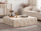 MgO Mid-Century Round Centre Table Vintage Faux Stone Sofa Pre-Modern Tables Beige W3081P344023