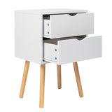 40*30*60cm Simple And Modern White Cabinet, Wood Color Legs, MDF Spray Paint, High Legs, Two 81927349
