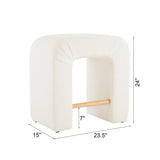 24'' Boucle stool Set of 2,Dining Chairs for Home Kitchen Island,White N780P187017K