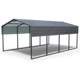 12x20 FT Metal Carport Heavy Duty with Reinforced Frame, Outdoor Garage Multi-Use Canopy Car 75477848