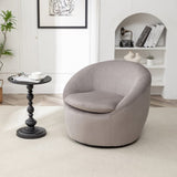 Winnie Modern Teddy Fabric Barrel Chair, 360&deg Swivel, Gray T2574P281444