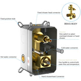Shower System with Waterfall Tub Spout,12 Inch Ceiling Mount Square Shower System with Rough-in W124381875
