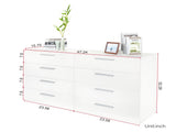 8 Drawer Double Dresser for Bedroom, Wide Storage Cabinet for Living Room Home Entryway, White 34559218