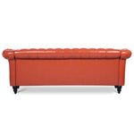 ZUN 84.65" Rolled Arm Chesterfield 3 Seater Sofa W68056682