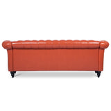 84.65" Rolled Arm Chesterfield 3 Seater Sofa W68056682