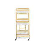 ZUN Painted Three-layer Bar Cart, With Wine Rack And Glass Holder, Suitable for Families And Small 88893934