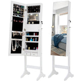 ZUN Fashion Simple Jewelry Storage Mirror Cabinet With LED Lights,For Living Room Or Bedroom 47236886