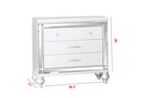 Sterling Modern style Mirror Framed Nightstand Made with Wood in White 808857739766