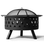 ZUN 32IN Metal Fire Pit Black 36801333