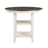 Brown and Antique White Finish 1pc Counter Height Table with 2x Display Shelves Transitional Style B01155789