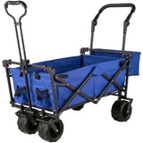 VEVOR Extra Large Collapsible Garden Cart with Removable Canopy, Folding Wagon Utility Carts with T3342P298271