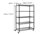 5-Tier NSF-Certified Steel Wire Shelving with Wheels Black 47544310