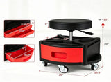 Height Adjustable Rolling Mechanic Stool with 3 Storage Drawers & 4-Compartment Tool Tray, SGS 61634038