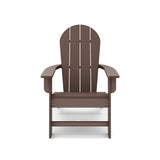 Brown Adirondack Chair Premium HDPE Poly Lumber for Pool, Patio, and Garden Elegance B195P198781