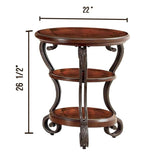 Traditional Style Brown Cherry 1pc SIDE TABLE Open Bottom Shelf Ornate Design Living Room Furniture B011P203062