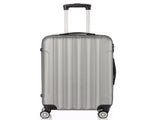 ABS Trolley Case 20in 24in 28in 3PCS Suitcase Set Striped Textured Suitcase Silver Gray 96290375