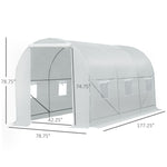 ZUN Walk-In Tunnel Greenhouse, Large Garden Hot House Kit with 6 Roll-up Windows & Roll Up Door 15' 7' 22733022