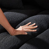 MH36.8'' Teddy Fabric Sofa, Modern Lounge Chair for Apartment, Office, Living Room and Bedroom black W1193P314001