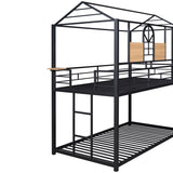 Twin Over Twin Metal Bunk Bed ,Metal Housebed With Slide,Three Colors Available. MF291674AAB