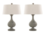Cipolla Poly 29" Polyresin Table Lamp in Acid Dusty Wood Poly, Antique Soft Brass and Natural Linen B202P224050