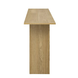 U_STYLE Modern and Curved Design Ash Veneer Console Table with Shelf,Suitable for Entryway,Hallway N711P241287O