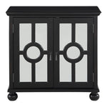 ZUN Classic Storage Cabinet 1pc Modern Traditional Accent Chest with Mirror Doors Antique Black Finish B011P169759