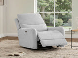 Dublin 30" Swivel Power Recliner Arm Chair Heathered Light Gray Polyester B2719P328581
