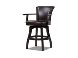 Williams 31" Swivel Bar Stool with Armrests, Vintage Brown Faux Leather B2719P238365