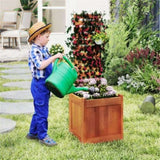 2-in-1 Wooden Raised Garden Bed with Trellis - Solid Wood , 16"x16"x48" Size 12098598