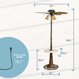 ZUN 52 In Light Ceiling Fan Lighting with table, Outdoor W997P192512