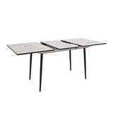 47"-63" expandable dining table set for 2-6 people, equipped with PU fabric thick cushioned dining 84643005