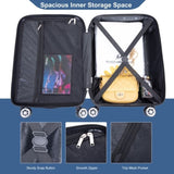 4-piece ABS lightweight suitcase, 14 inch makeup box, aircraft wheels BLUE W284P149260