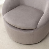 Winnie Modern Teddy Fabric Barrel Chair, 360&deg Swivel, Gray T2574P281444