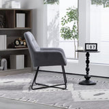 ZUN Modern Velvet Desk Chair ,Metal Legs Upholstered Accent Arm Chair for Living Room/Bedroom/Small W2682P197907