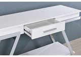 ZUN Contemporary Style White 1pc Sofa Table High Gloss Finish Chrome Frame Console Table Gorgeous Living B011P207456