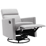 Modern Upholstered Rocker Nursery Chair Plush Seating Glider Swivel Recliner Chair, Gray 09348183