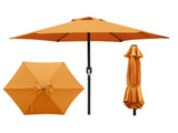 7.5ft Patio Umbrella with Crank Handle Outdoor Market Umbrella with 6 Sturdy Umbrella Ribs 79793071