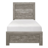 Rustic Gray Finish Twin Size Panel Bed Wooden Bedroom Furniture 1pc, Bed in a Box B011P248599