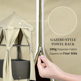 Portability Poolside Towel Holder Rack with Covered -Beige 59728730
