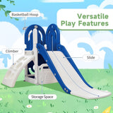 ZUN Toddler Climber and Slide Set 4 in 1, Kids Playground Climber Freestanding Slide Playset with PP297713AAC