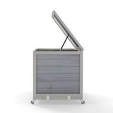 2-Tier Bunny Hutch, Wood Rabbit Cage on Wheels with Openable Roof, Ramp, Easy-to-Clean Tray, Guinea W2181P356045