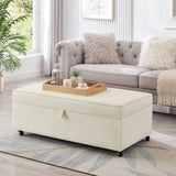 Modern Large Comfort Sofa Ottoman with Storage, Modular Sectional Storage Ottoman With Wheels For W2186P178507