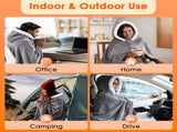 8-Zone Wearable Heated Blanket - 3 Adjustable Heat Levels, 59x31in Soft Flannel, USB-Powered 86906046