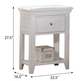White Nightstand with Bottom Shelf B062P186501